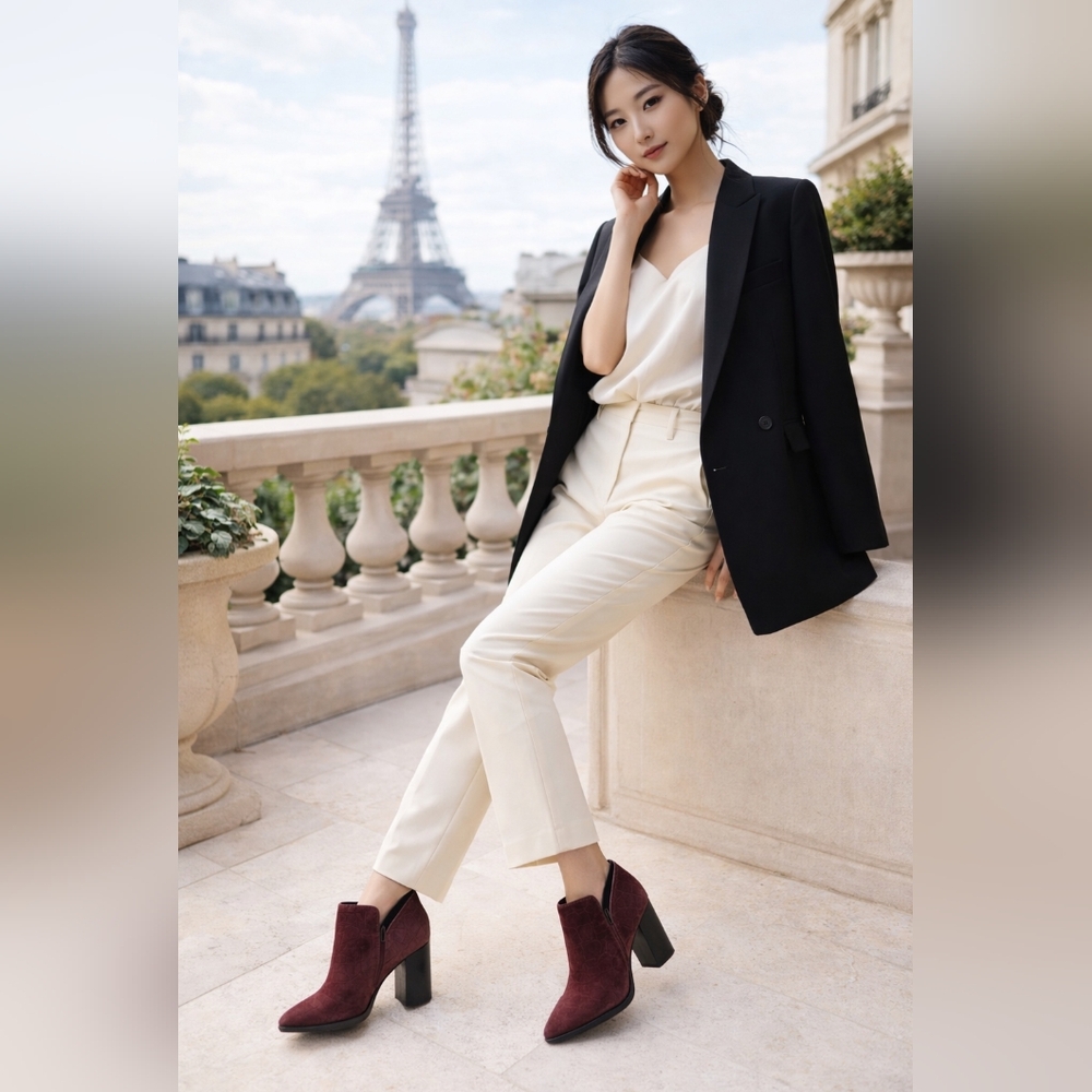 Vince Camuto Burgundy Suede Boots